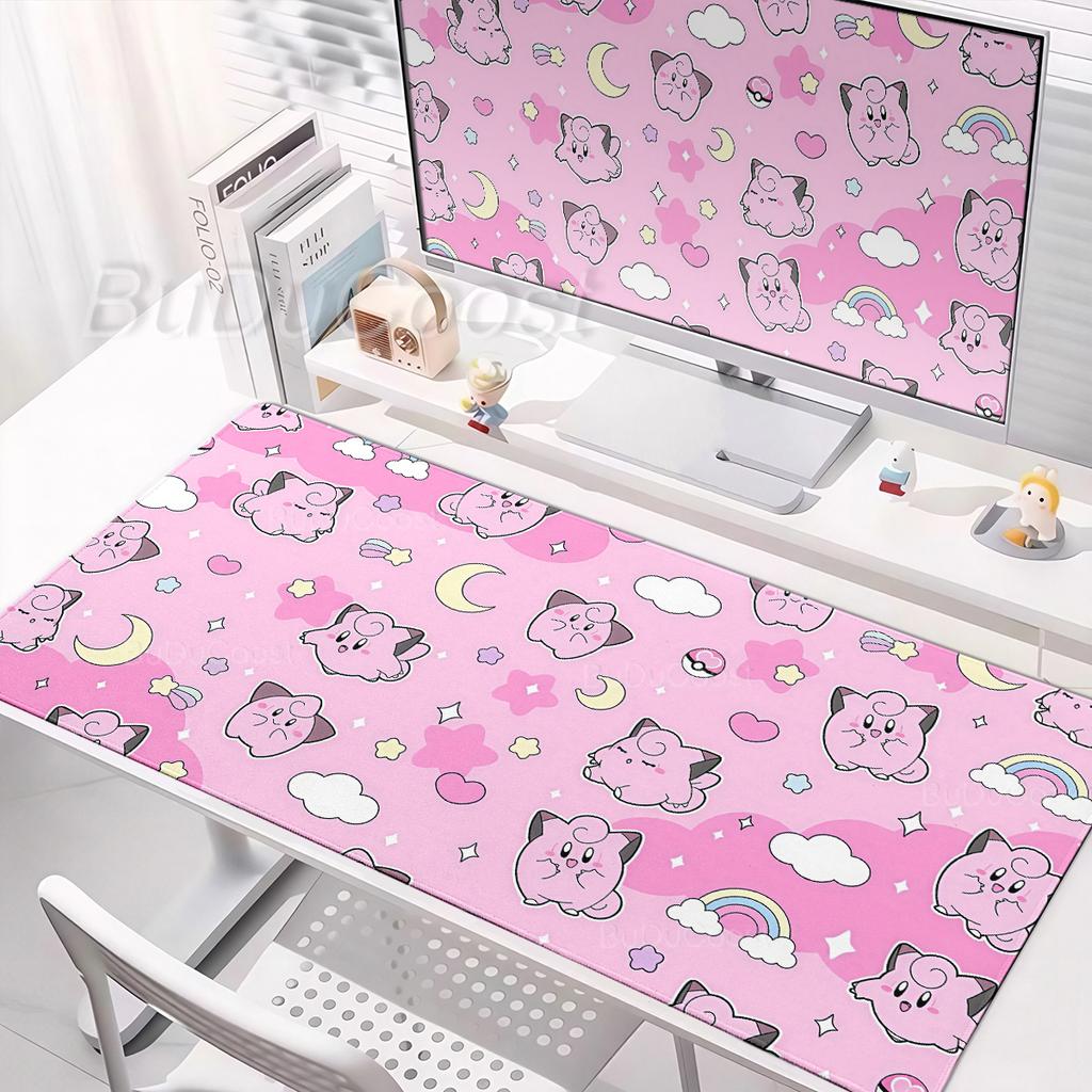Game Pad Anime Large Mouse Mat P-Pokemon Mega Clefairy Desk Mat Gaming Mousepad Extended Pad Gamer Mouse Pad PC Cabinet Tablemat