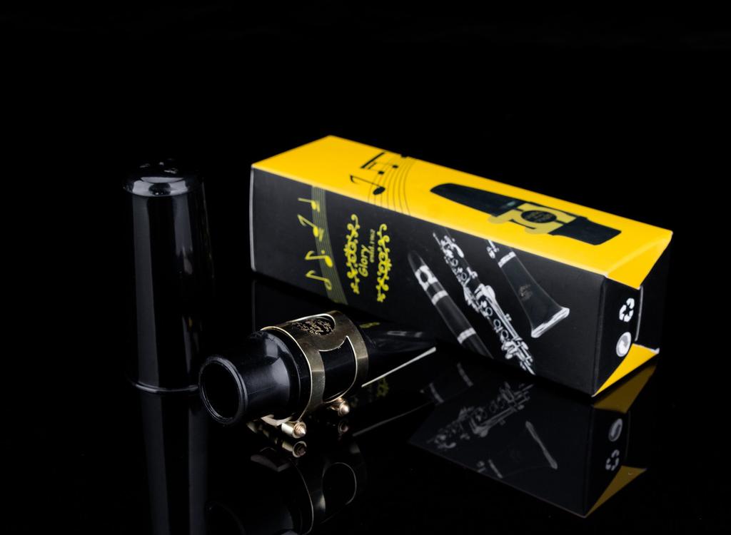 GLORY Ligature and Glory Mouthpiece Kit for Alto 1 Reed and Plastic Gold Saxophone, Cap,