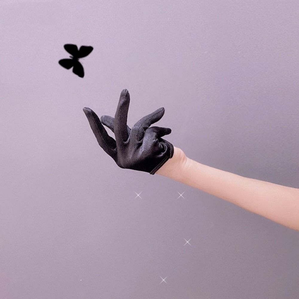 Cosplay Gloves Stage Performance Gloves Satin Gloves Lolita Mittens Women Gloves Half Palm Gloves