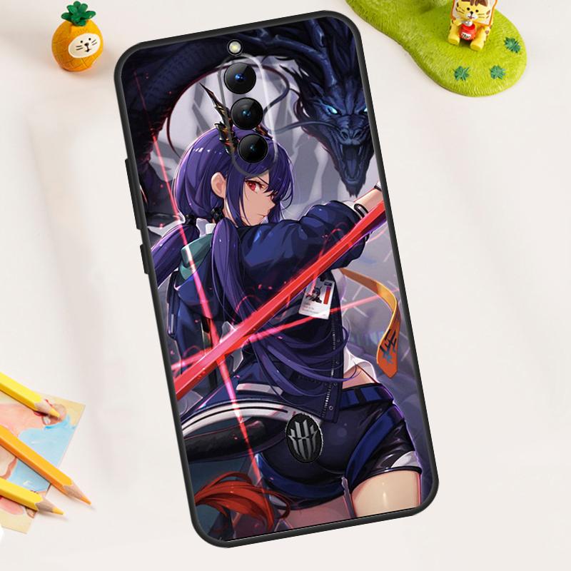 Anime Girl Samurai Case For ZTE Nubia Red Magic 8 Pro 8S Pro 9 Pro Plus Red Magic 6S 7S 6 7 Pro 6R 5S 5G Cover