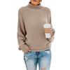 Turtleneck Sweater Women's Autumn and Winter Knitwear Loose Solid Color Large Size Commuter Top Women 817