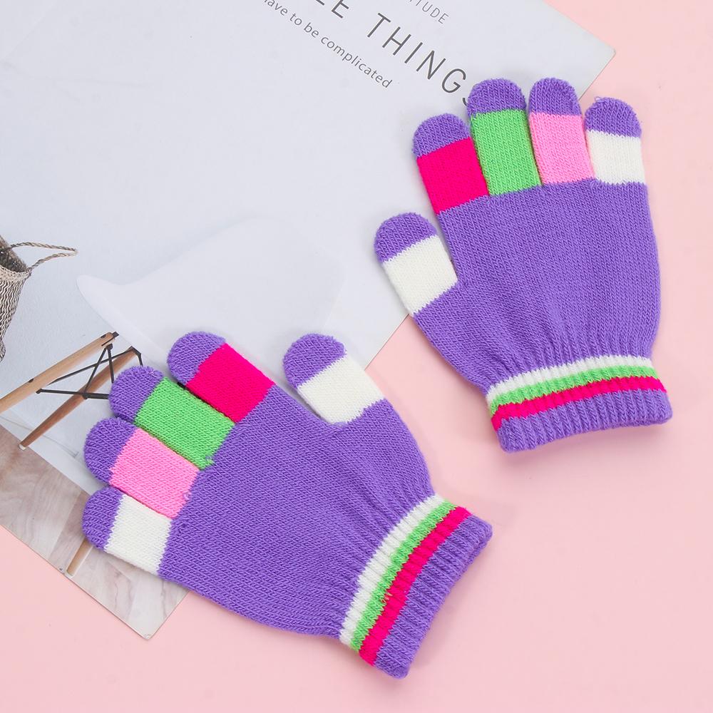 Детские аксессуары Акрил для детей Противоскользящие варежки с закрытыми пальцами Зимние перчатки Вязаные перчатки