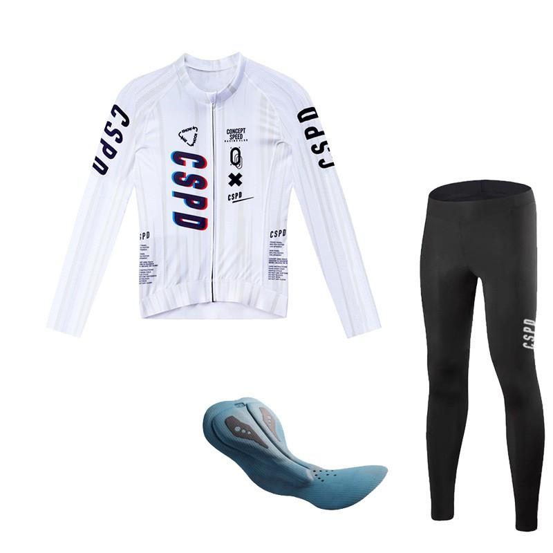 Unisex Long Sleeve Cycling Jersey Bib/Regular Pants Set Road Bike Outdoor Sports Breathable Quick Dry