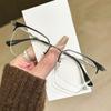 Новый стиль мужских и женских универсальных очков Металлическая оправа для очков Украшение лица Плоское световое стекло Оправа для очков для близорукости MH95
