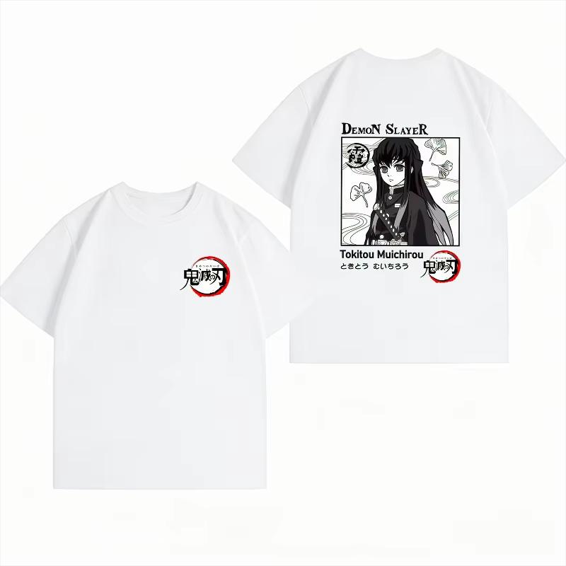Summer Bandai Demon Slayer Casual Short‑Sleeve T‑Shirt With Kamado Tanjiro Print Graphic Women And Men T-Shirt