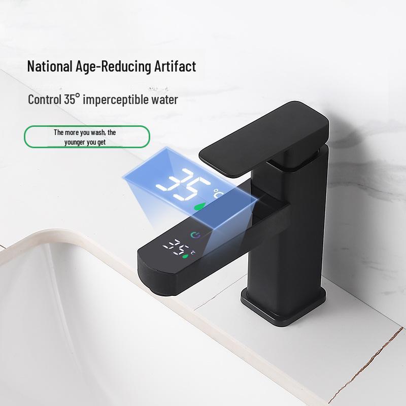 Digital Temperature-Control Faucet for Bathroom Sink