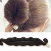 Women Faux Pearl Sponge Disk Hair Hairstyle Tool Quick Messy Clip Donut Bun Updo