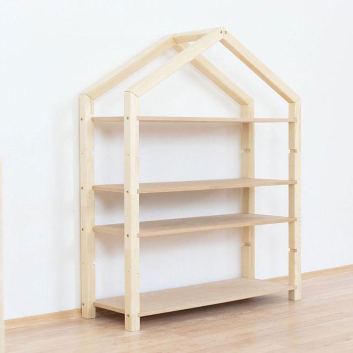 Etagère cabane POLLY - bois blanc et naturel