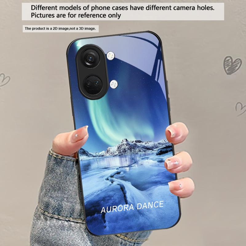 Ледяная поверхность озера Аврора Для OnePlus Ace 2 3 2V 5 Pro Nord CE 2T 2 3 Lite N20 N30 6 7T 8 8T 9 10 Pro 11R 12R 13R Стеклянный чехол для телефона