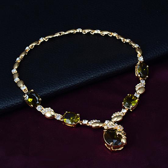 Комплект ювелирных изделий, инкрустированные стразами, привлекательные аксессуары, ожерелье, кольцо, браслет, серьги, подарок для вечеринки