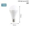7W/9W/12W/15W Rechargeable LED Light Bulb Handheld Energy-Saving Light Bulb Household Power Failure Emergency Light Bulb