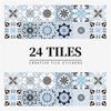 24PCS  Creative Kitchen Tile Stickers Waterproof Mandala Flowers Tile Paste Self-adhesive Wallpaper Bedroom Decoration Stickers