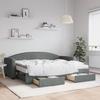 VidaXL Daybed with Trundle and Drawers Dark Grey 80x200 Cm Fabric 3197238