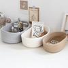 Cotton Rope Storage Basket Storage Box Desktop Hand-Woven Storage Basket Oval
