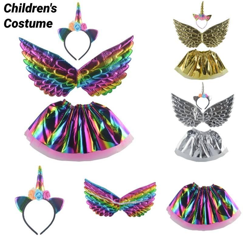 Комплект костюма Малыша Единорога Фортуны Радужный Золотой Серебряный Детская Вечеринка Сценическая Одежда