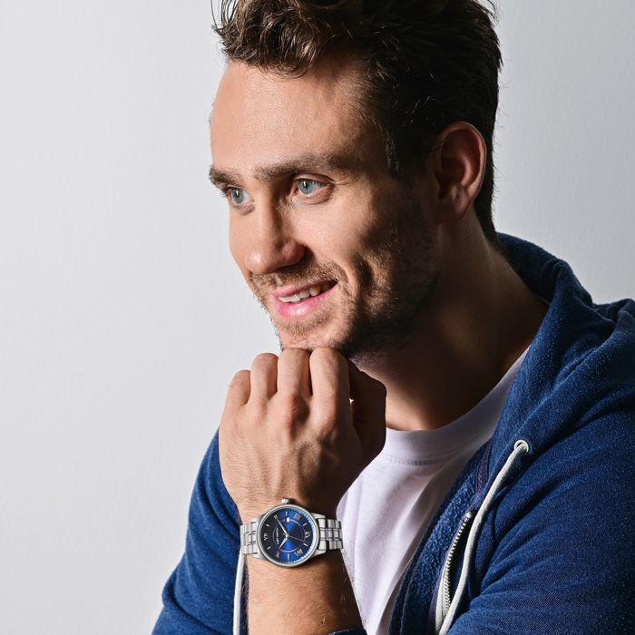Montre homme - Finn - Acier inoxydable - 41 mm - Étanchéité 5 ATM