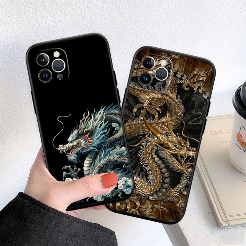 LO25 Чехол-накладка 'Китайский Дракон' для iPhone SE X XS XR 11 16E 17 Pro Max Air 8 7 6 6s Plus