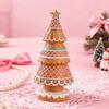 Yousheng Mini Gingerbread Christmas Tree Ornament Miniature Xmas Tree Resin Statue Figurine Home Office Holiday Party Tabletop Decoration