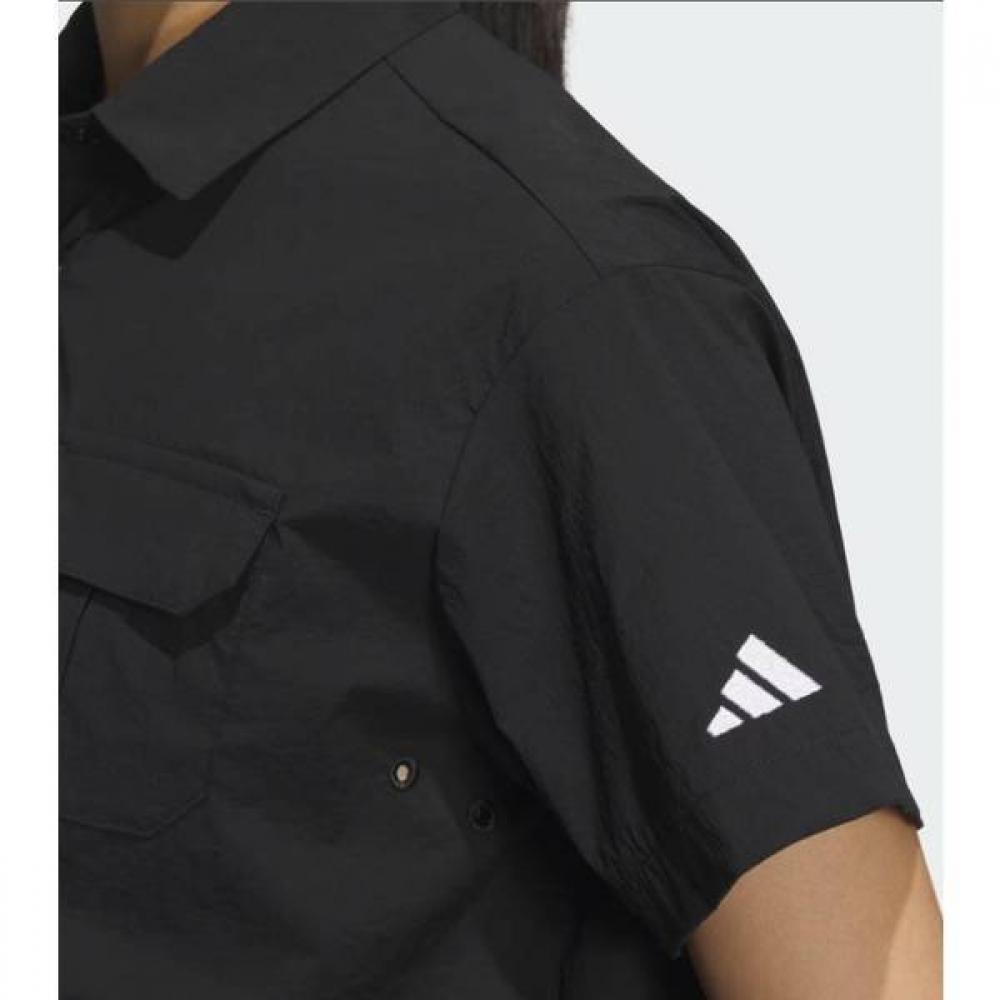 Adidas Golf Women S Woven Short Sleeve Polo Shirt Ik3062
