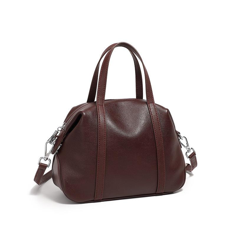 Zency Women's Luxury Solid Color Cowhide Leather Handbag