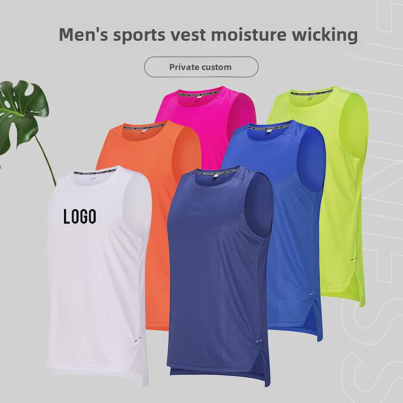 Мужской летний быстросохнущий жилет для бега Ice Silk — дышащий, бесшовный, впитывающий пот, удобный.