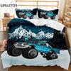 Truck Duvet Cover Set Automobile Blue Monster Pickup Truck Off Road Vehicle Bedding Set for Boys King Size Polyester Quilt Cover