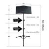Portable Metal Music Stand Detachable Musical Instruments for Piano Violin Guitar Sheet Music Black
