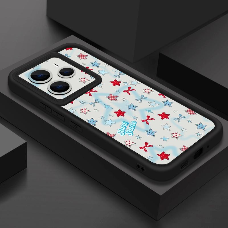 Blue Stars Bowknots Pattern Case For Xiaomi Redmi Note 14 13 Pro 5G 4G 12 11 Funda Xiaomi 14T 13T 11T Pro Shockproof Bumper Silicone Cover