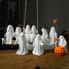 Halloween Statue Figurine Prop Resin Ornament Spooky Sculpture Pumpkin Balloon for Outdoor Porch