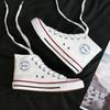 Women Canvas Sneakers Casual Flat Lace Up High Top White Shoes Unisex Vulcanized Shoes Woman Couple Shoes