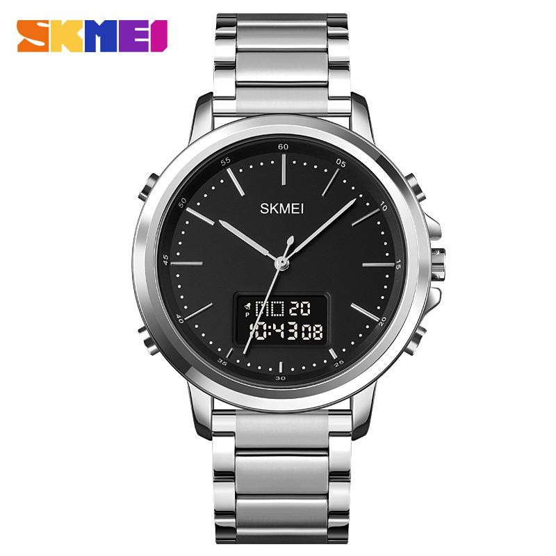 Men's Watch SKMEI Leather Strap 50M Waterproof LED Backlight 1652