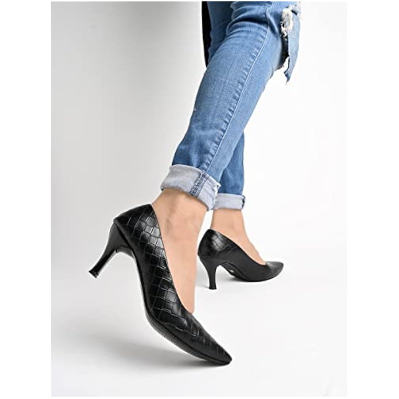 Женские туфли-лодочки на блочном каблуке Shoetopia, черные, 2 UK