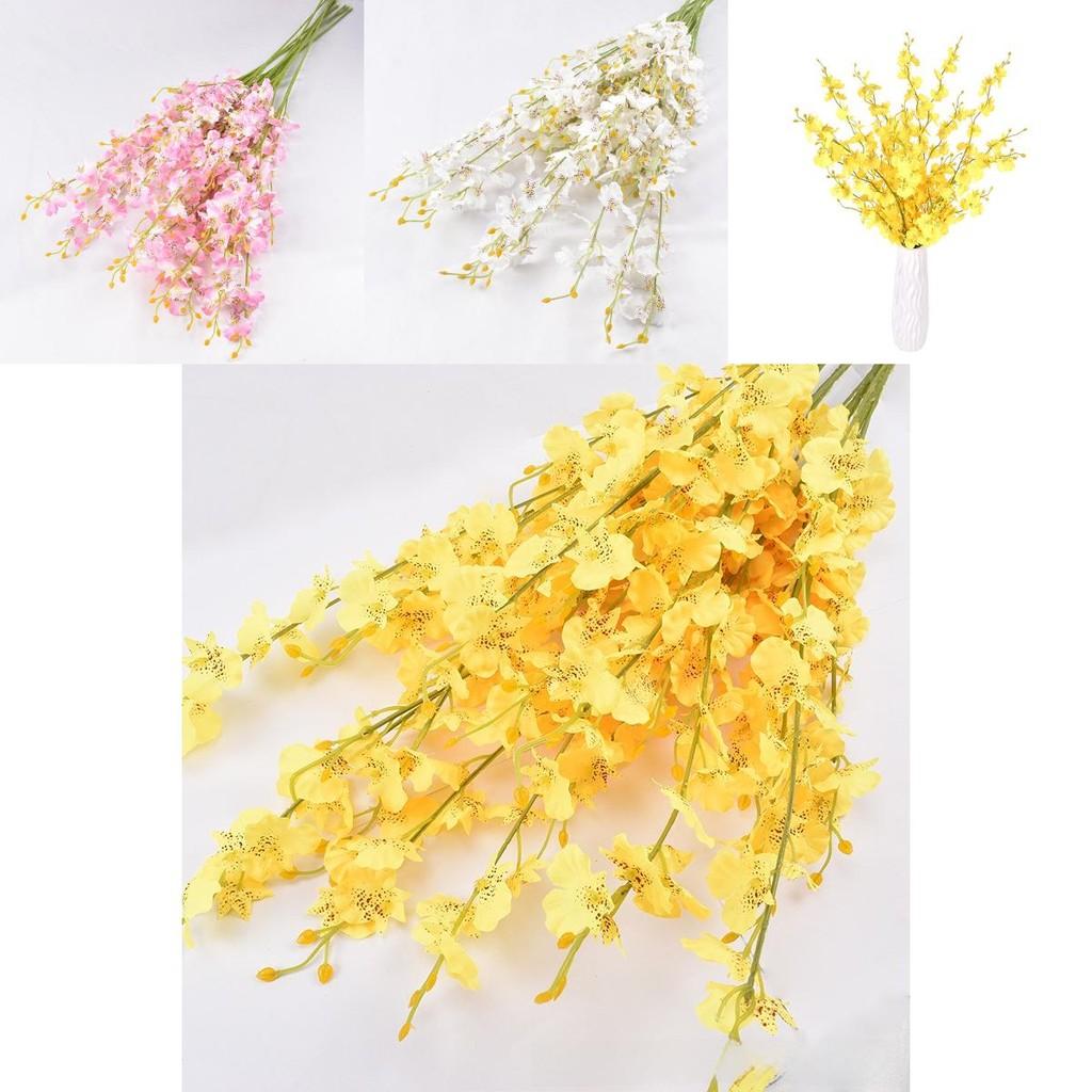 Fivebranch Oncidium Artificial Flower Bundle For Hotel And Event Decoration With Durable Silken Material