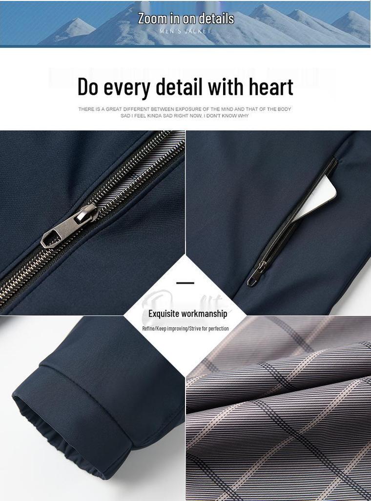 Men's Stand-up Collar Jacket for Spring/Fall - Casual Outerwear for Middle-Aged & Elderly