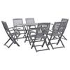 Day and Night - Day and Night Garden Dining Set 7 Pieces Solid Gray Acacia Wood