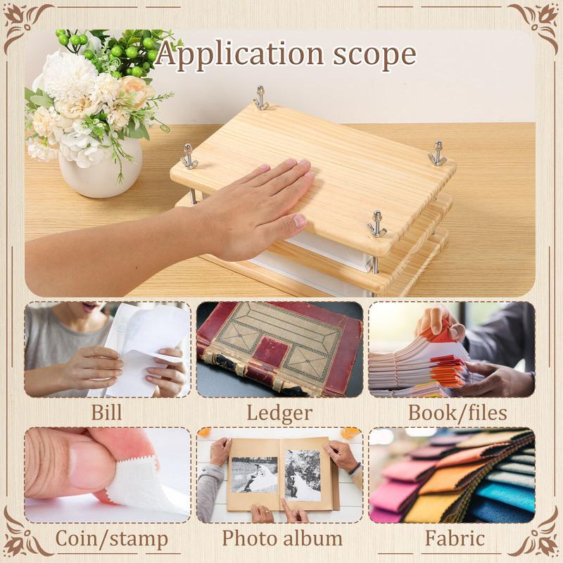 Книжный пресс Бамбуковое дерево Пресс для переплета книг Портативный пресс для бумаги для переплета Практичные инструменты для переплета для рукоделия
