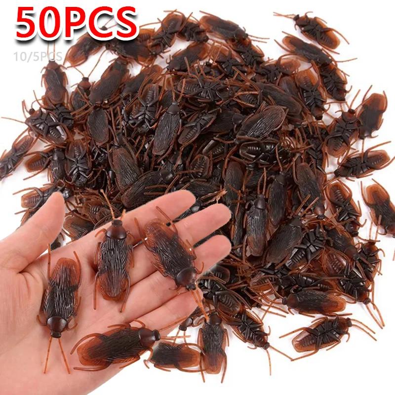 50/30/10/5Pcs Novelty Fake Cockroach Trick Props Realistic Plastic Bugs Funny Halloween Party Decorations Simulation Tricky Toy