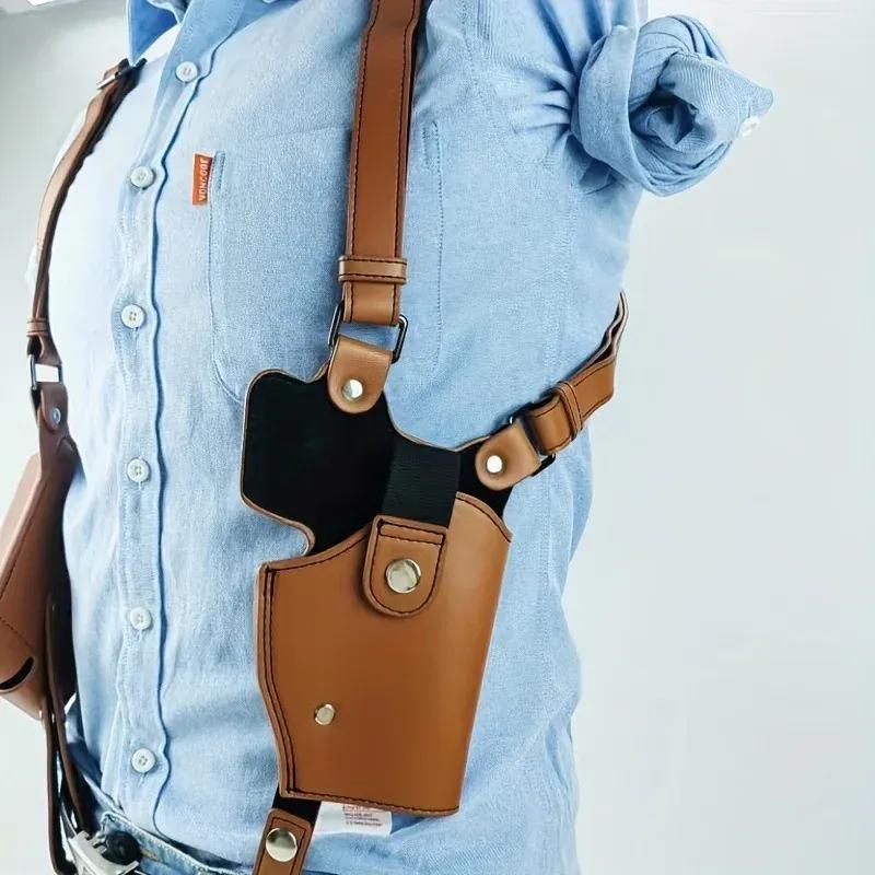 New Universal Vertical Shoulder Strap Holster Tactical Underarm Universal G17 Holster Type 92 1911 Leather Gun Bag