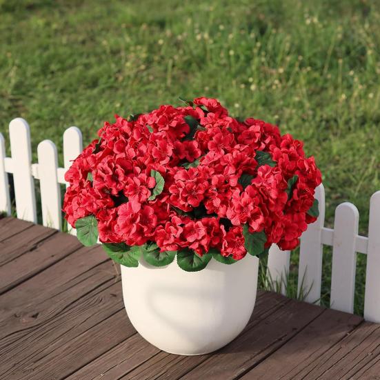 Искусственный горшечный цветок с зелеными листьями, реалистичный, устойчивый к УФ-лучам, искусственный шелковый цветок с горшком, для внутреннего и наружного сада, патио, балкона, бонсай-декорация