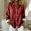 Women's Shirt Blouse Print Button Long Sleeve Casual Basic Shirt Collar Regular Top
