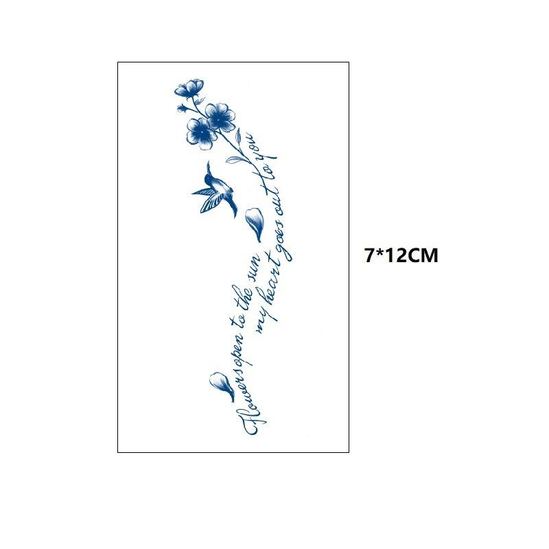 Маленький узор бабочка морская волна хвост рыбы другая сторона цветок маленький свежий сок травяной имитация грудь вода переводная татуировка наклейка