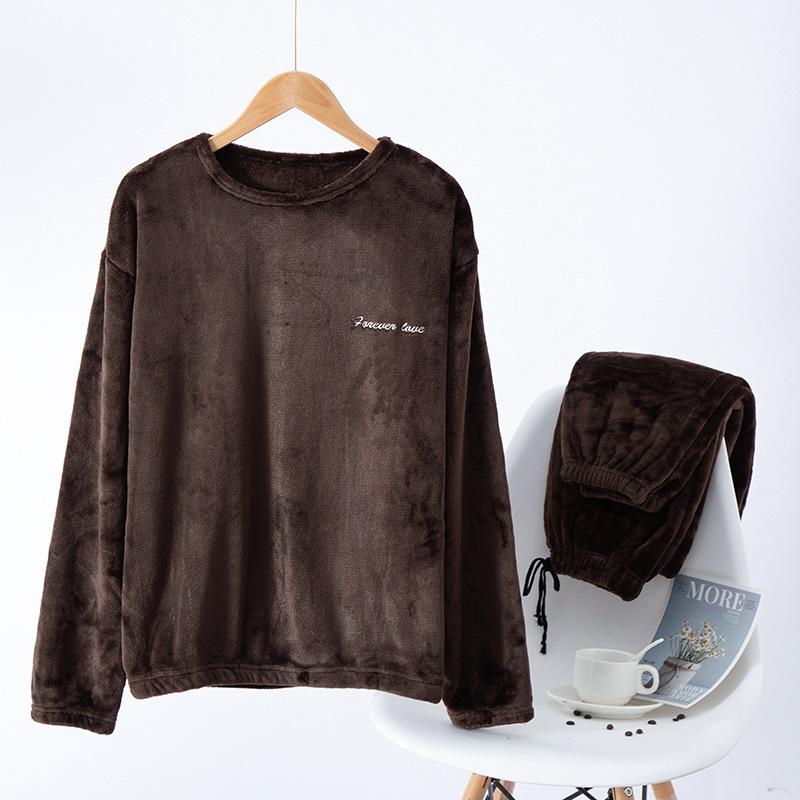 Men's Flannel Pajama Sets Fleece Pjs Winter Warm Lounge Sleepwear Soft Comfy Pajamas for Men Long Sleeve Pullover Tops Lounge Pants Loungewear