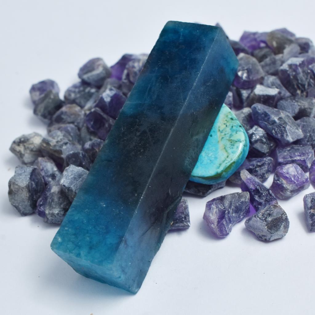 Natural Blue Aquamarine Loose Gemstone 229.95 ct Uncut Raw Rough for Lapidary and Gem Collections