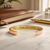 Simple High-end Bracelet This Too Shall Pass Mantra Cuff Bracelet, Adjustable Engraved Motivational Comfortable Wrist Bangle Hidden Information