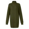 Solid Colour Long High Neck Sweater Dress Slim Versatile Knitted Dress Women's Models