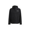 Solid Color Logo Print Hooded Long Sleeve Jacket Men Jackets Black GI7296