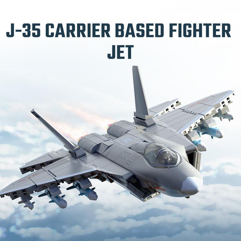 Нетоксичный Sembo J-35 Палубный Истребитель Конструктор Модель Самолета Серия Военная Самолет Модель Кирпичи Детские Игрушки Подарки