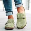 Fashion New Retro Fashion Women Casual Solid Color Shoes Light Round Toe  Half Slippers Comfort One Pedal Outdoor Sports Flat Sandals