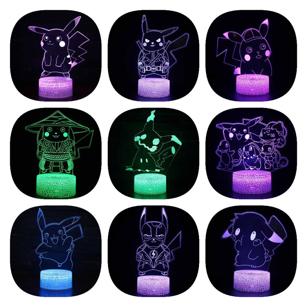 Креативный 3D ночник Пикачу Милая настольная лампа Цветная атмосферная лампа Идея для подарка