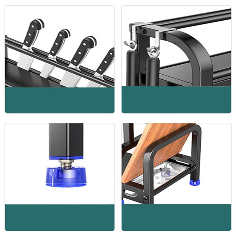 2/3-слойная кухонная полка для хранения, стеллаж для хранения приправ из нержавеющей стали, полка для палочек для еды, органайзер, органайзер для банок с ножами, аксессуары для дома, без перфорации